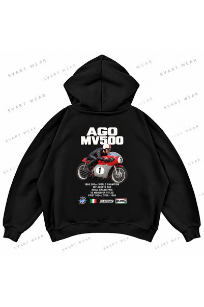 SVART WEAR Giacomo Agostini · Mv Agusta 500 · 1966 Front and Back Printed Bla...