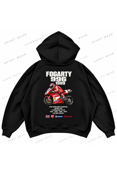 SVART WEAR كارل فوجارتي · دوكاتي 996 · 1999 هودي بطباعة أمامية وخلفية كبير الحجم