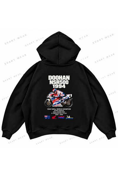 SVART WEAR Mick Doohan · Honda Nsr500 · 1994 Printed Oversize Boxy Hoodie Swe...