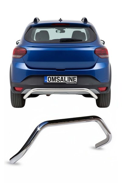 OMAC Dacia Sandero 3 Stepway 2021-2026 Uyumlu Araca Özel Pars Arka Koruma 60mm Krom