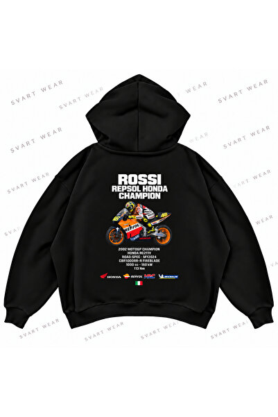 SVART WEAR هودي فالنتينو روسي · هوندا RC211V · 2002 ذو تصميم مطبوع من الأمام ...