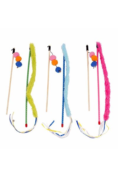 Duvo Plus Duvo+ Playing Rod Set Plush Tail & Balls Mix - Box Qty -16 Pcs