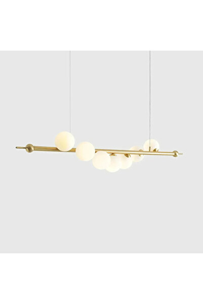 NZL Lighting Lami Altın Renkli Opel Camlı Sarkıt Avize & Yemek Masası Avize -...