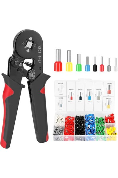 EACAM HSC8 6-4 0.25-10m㎡ AWG23-7 Ferrule Crimping Tool Kit High Hardness Crim...