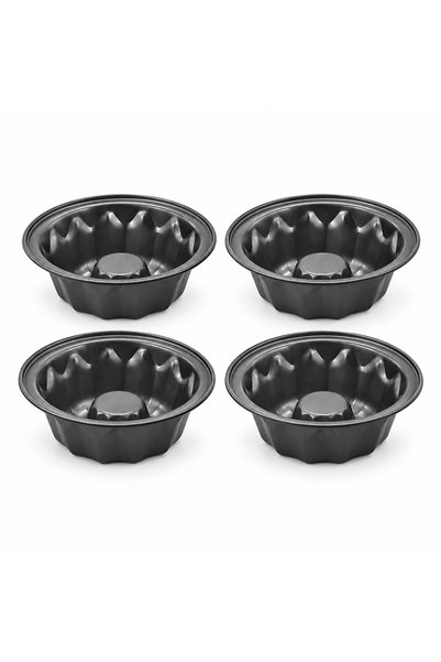 ONEIDA 4 Inch Mini Fluted Cake Pan, Heavy Duty Carbon Steel Nonstick Baking M...
