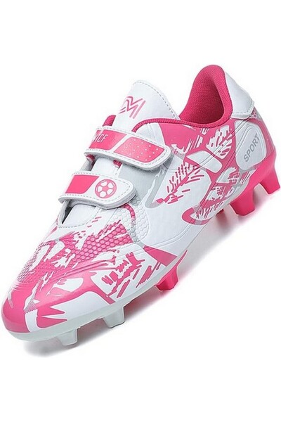 OEM Ghete de fotbal roz/alb Unitysow pentru baieti/fete, marime 37,