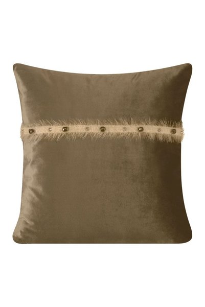 Eurofirany Fata de perna decorativa TIANA 45x45 Maro deschis