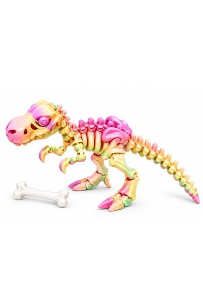 M&K STUDİO 3D Printed Articulated Dinosaur Skeleton Fidget Toy with Movable J...