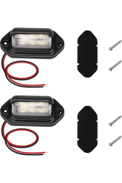 Type-C Set de 2 lumini LED albe pentru plăcuța de înmatriculare, 6-SMD, imper...