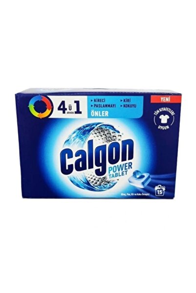 Calgon Power Tablet 4 în 1 - Anticalcar pentru Mașina de Spălat, 15 Tablete (...