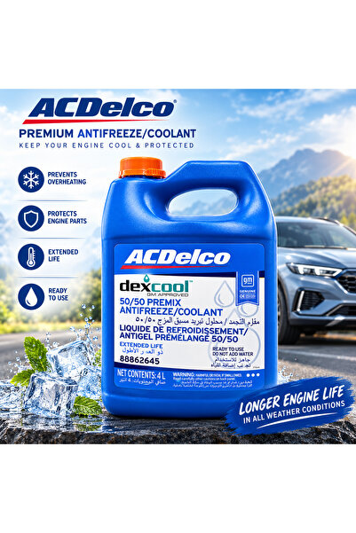 ACDELCO سائل تبريد ومانع تجمد ديكس-كول 50/50 جاهز للاستخدام طويل الأمد 4 لتر ...