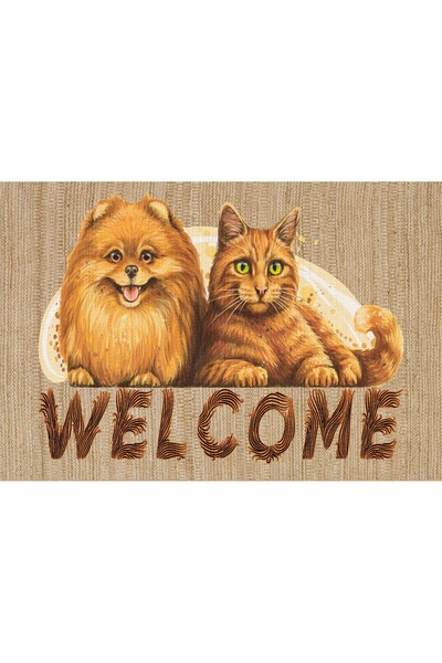 Paspas Galerisi Cat Dog Patterned Door Mat 40 X 60 cm