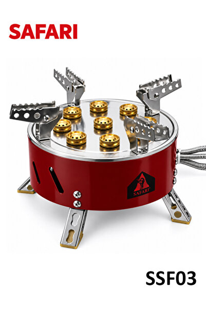Safari SSF03 Camping Gas Stove, 8-Core Burner, 3.0KW, Foldable Legs, Portable...
