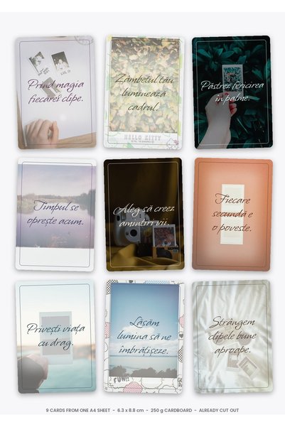 OEM Polaroid Instant Memories Affirmation Cards, 9 Die-Cut Cards, 250g Cardbo...