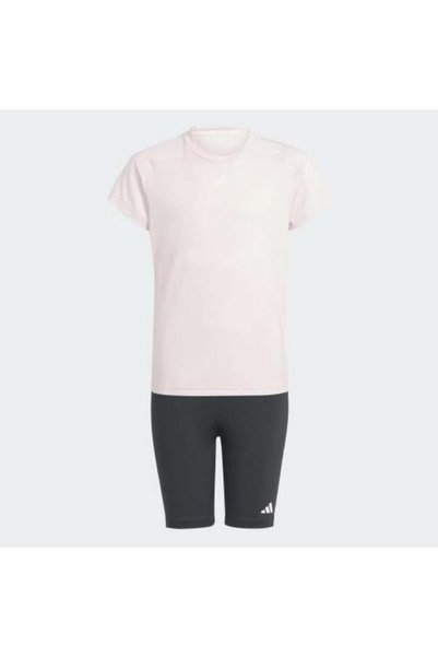 adidas تي شيرت بنمط لايف ستايل للفتيات + شورت من _ IT0531