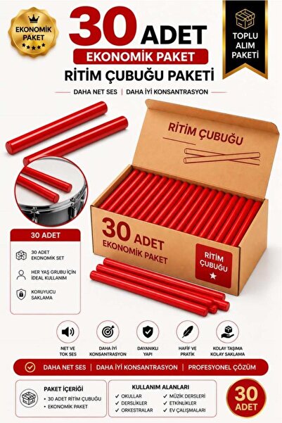 Midex Örf-BT-25RD-15X Crveni ritam štapovi Örf set instrumenata 25cm karbonsk...