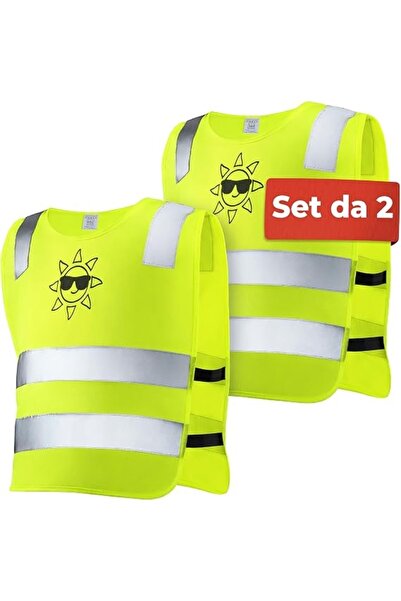 Type-C Set de 2 veste reflectorizante pentru copii, mărime universală 2-12 an...