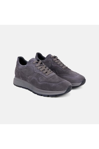 Desa Men's Smoked Stitched Paneled Suede Leather Sports Shoes