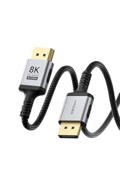 Hagibis كابل DisplayPort 1.4 بدقة 8K، يدعم 8K@60Hz و4K@240Hz و2K@360Hz، كابل ...