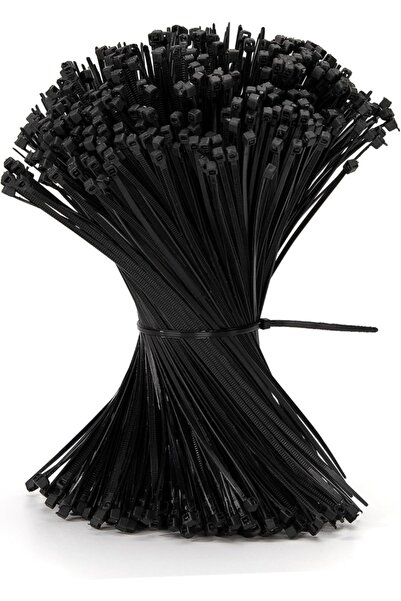 Type-C Set de 110 coliere de cablu / benzi de legat din plastic negru, 200 mm...