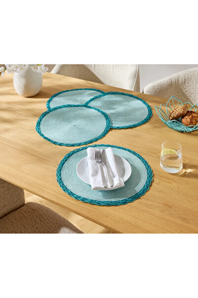 Tchibo 4 American Service Plates, Turquoise