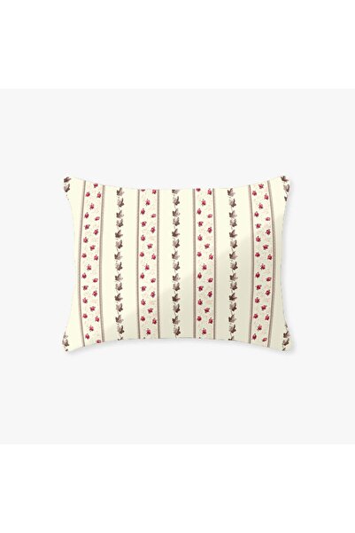 Karo Fata de perna 40x40 flori crem rosu 1602N Classic