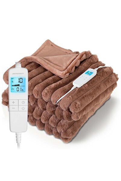 Berdsen Patura electrica dubla pentru 2 persoane, 180x160 cm, 160 W, Maro