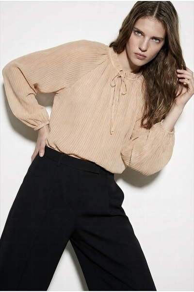 Quzu Women's Blouse Blz01410 Beige