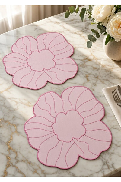 FORSACE 6 Pieces of Large Daisy Embroidered Linen American Placemats and Line...