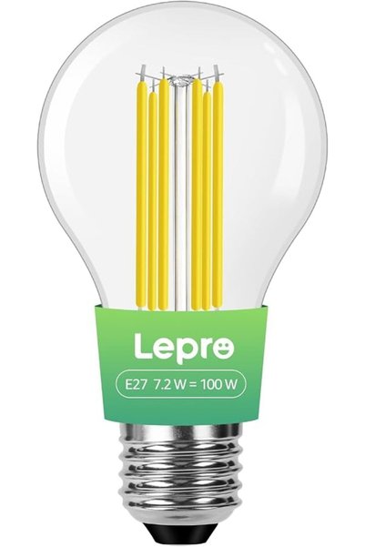 LEPRO مصباح LED فائق الكفاءة بتصنيف A، قاعدة E27، 7.2 واط = 100 واط، 1521 لوم...