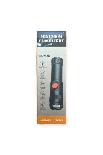 More Mini aluminum flashlight with zoom, 12cm