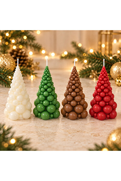 magnocandles Christmas Tree Bubble Candle 4 Colors, 4 Pieces / Christmas Tree...
