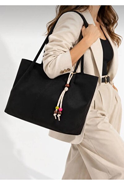 bag حقيبة كتف نسائية كبيرة الحجم من الجلد السويدي