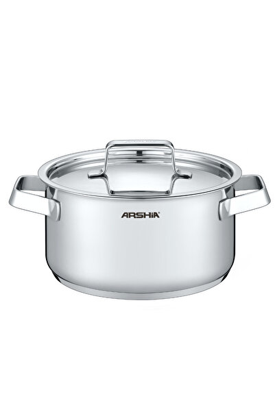 Arshia 18cm Stainless Steel Casserole with Lid | 18/0 Induction Cooking