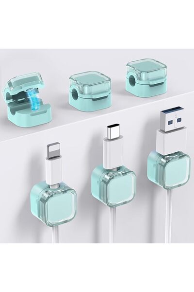 THE WHITE SHOP 3 Pack Magnetic Cable Organizer, Storage Holder, Phone USB Cha...