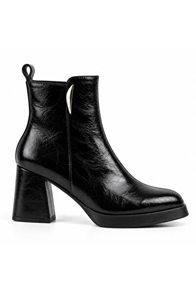 MARSHETTA Cizme de damă model Napoli, negre, cu vârf ascuțit, cu toc platform...