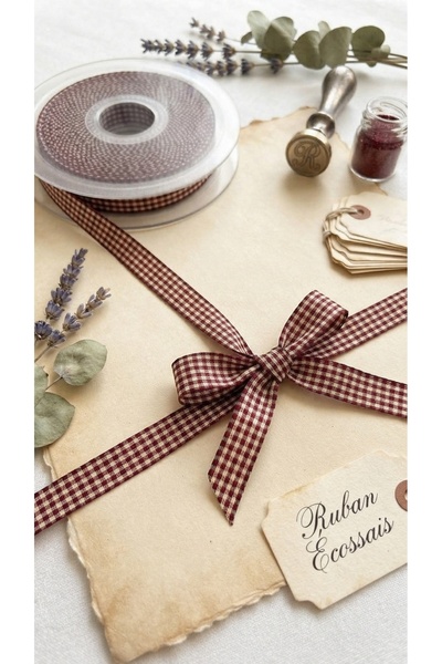 satab French Plaid Ribbon -10Mm -25Meters