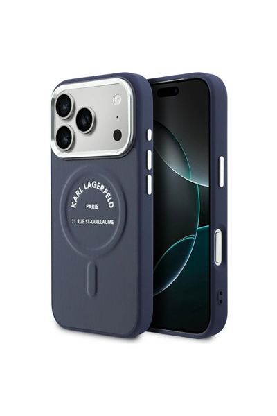 Karl Lagerfeld Релефен калъф Karl MagSafe с отворен пръстен, за iPhone 17/18 ...