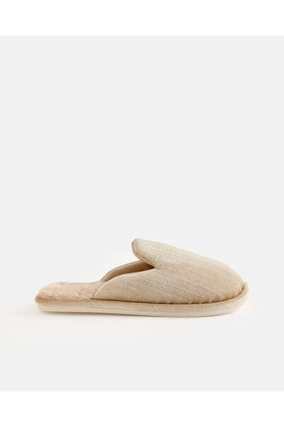 REDTAG Women Beige Textured Closed Toe Slippers