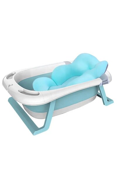 Little Mom Set cadita cu hamac si termometru pentru copii Blue Whale