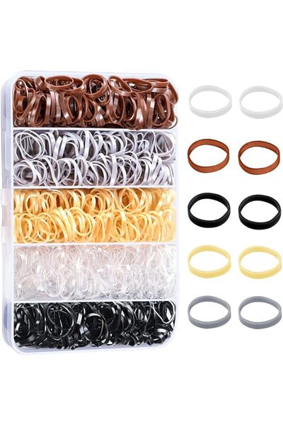 Tazweeq 600Pcs Elastic Hair Bands, Hair Ties, Mini Hair Rubber Bands, Elastic...
