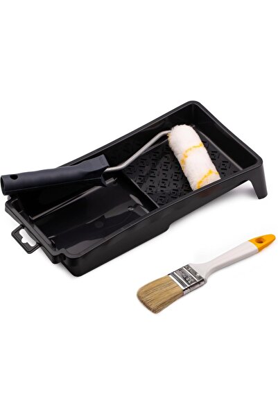 Type-C Set practic pentru vopsit și lăcuit, 4 piese, Rolă de 10 cm, Pensulă p...