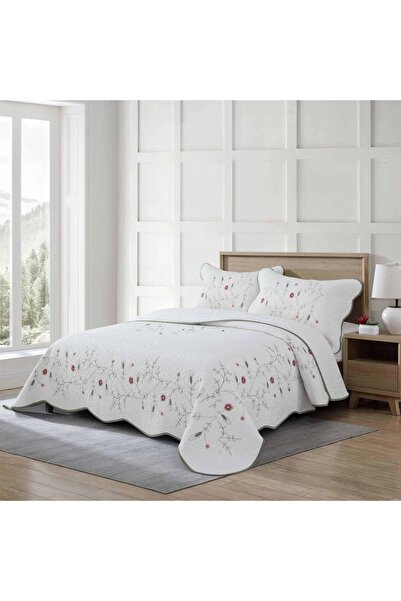 Orange Bed & Bath Quilt Set Green Vine 3pcs King