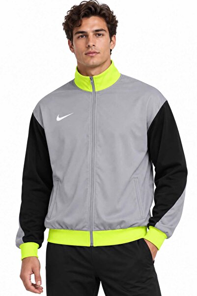 Nike Erkek Eşofman Üstü Tam Fermuarlı Spor Ceket Antrenman Sweatshirt Gri
