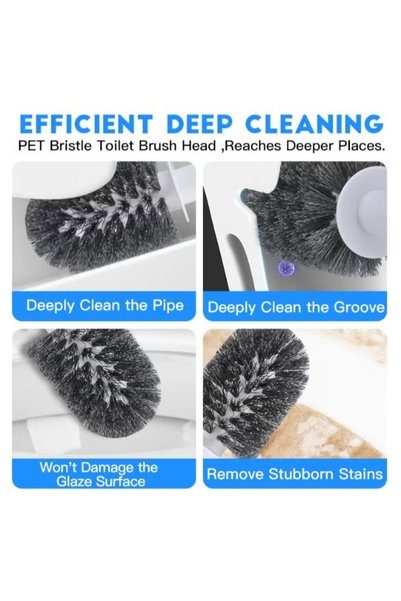 PAACHU Toilet Brush and Holder Set, Bathroom Toilet Brush Wall-Mounted or Freestanding Toilet Cleaner Brush, Splash-Proof & Rust-Free Deep Cleaning Brush Set