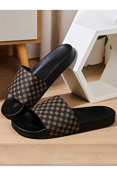 Take Two By Styli Men Brown Patterned Slides