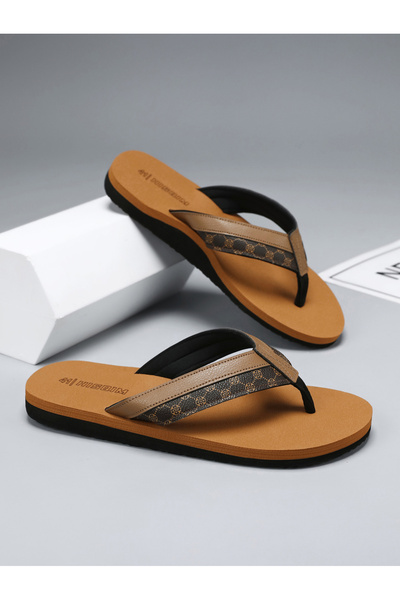 Take Two By Styli Men Brown Flip-Flops