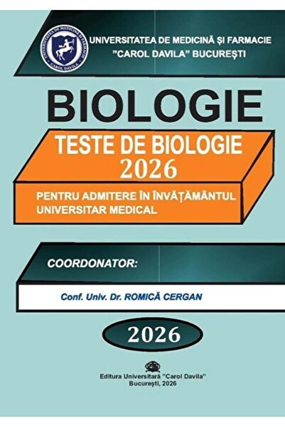 Generic Brand Teste de biologie 2026 pentru admiterea in invatam