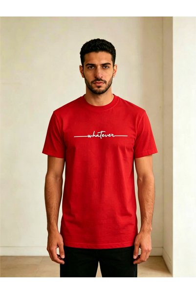 Take Two By Styli Men Red Graphic Print Round Neck T-Shirt