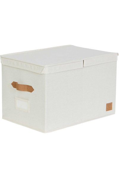 Type-C Cutie de depozitare premium cu capac XL, bej, Organizator pentru haine...